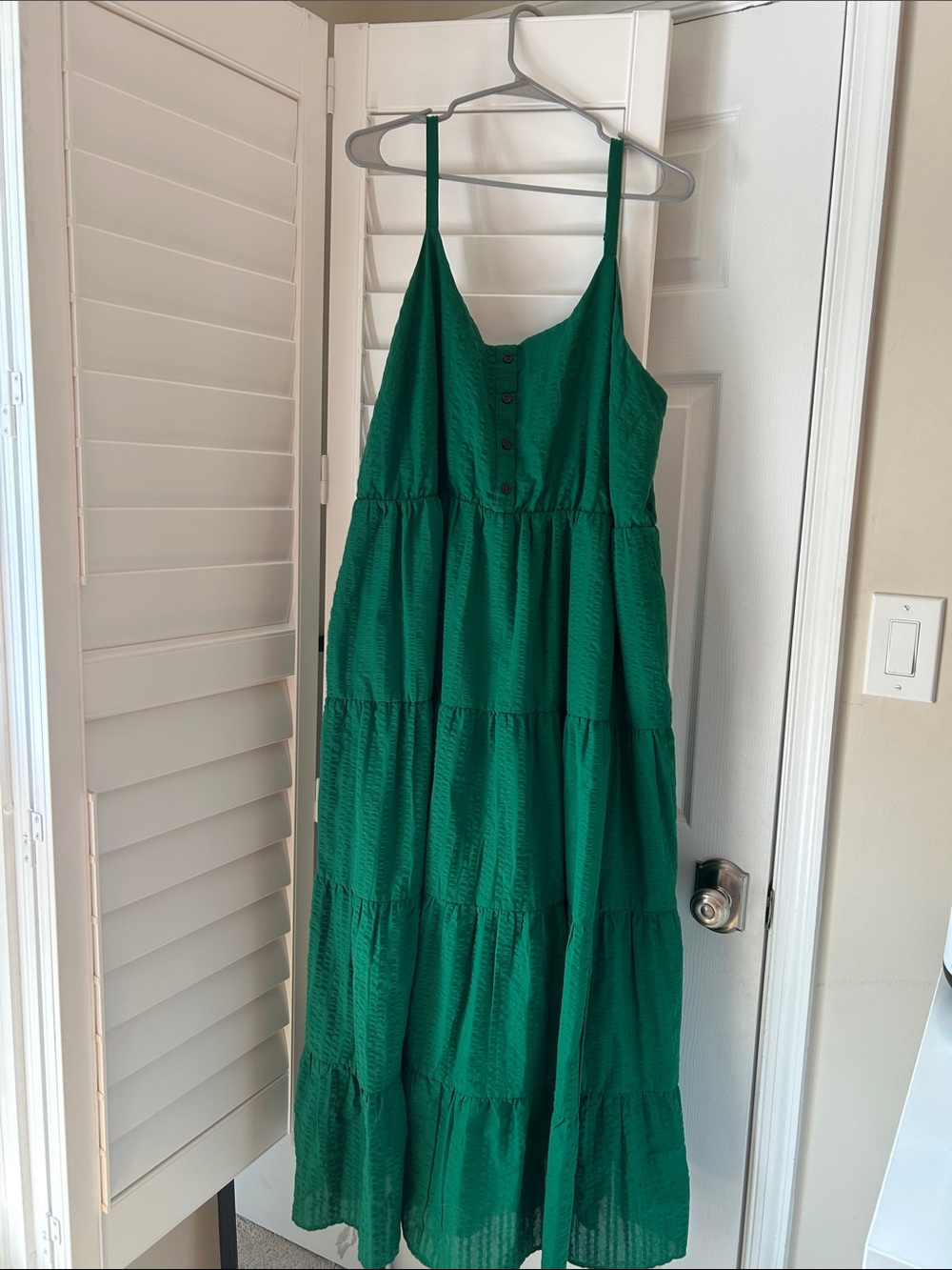 torrid Emerald Green Tiered Maxi Dress with Spaghetti Straps